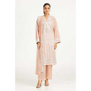 Ensemble de vêtements en coton brodé pour femmes, couleur pêche, 3 pièces, pour l'été - Product Image 3