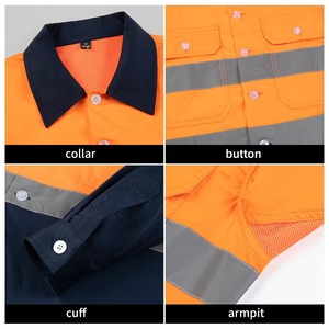 Ropa de trabajo industrial de alta visibilidad personalizada, chaqueta de seguridad reflectante, pantalones con logotipo, traje de trabajo de algodón, uniformes de mono - Product Image 2