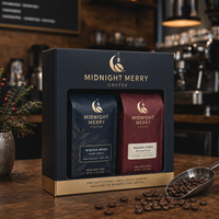 Coffret cadeau de Noël AT PACK avec boîte à café personnalisée et sachets de café – Emballage haut de gamme pour la promotion de la marque de torréfacteur