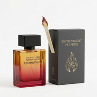 Flacon de parfum en verre transparent avec logo personnalisé, pompe pulvérisatrice, flacon vide rechargeable, boîte d'emballage avec revêtement coloré