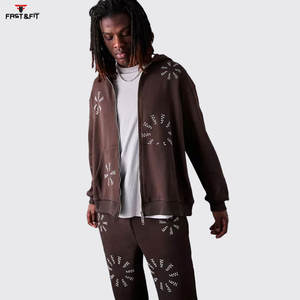 Respirant grande taille survêtement 2 pièces ensemble à capuche ensembles nouveau Design grande taille Sport de plein air hommes imprimé survêtement - Product Image 3