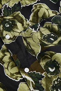 เสื้อเชิ้ตแขนสามส่วนของผู้ชายแบบปกติเสื้อระบายอากาศลายดอกไม้สีดำเสื้อคอตตอนมีกระเป๋าหน้าอกด้านหน้าคุณภาพระดับพรีเมียมแบบ100% - Product Image 2