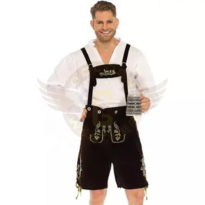 Pantalones Lederhosen Tradicionales de Oktoberfest, Personalizados, de Piel de Cabra Trachten, con Botones, Ecológicos, de Alta Calidad - Product Image 1