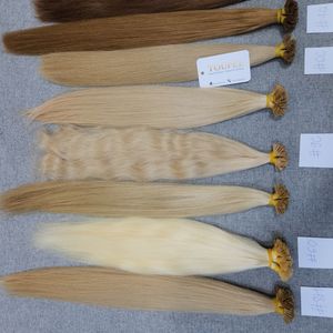 Haute qualité pointe plate cheveux 100% extensions de cheveux humains cuticule aligné cheveux longueur personnalisée Style naturel - Product Image 2