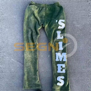 Sun Faded Joggers Distressed Men Faded Acid Sun Wash Set Pantalones de chándal bordados DTG Logo Hoodie Sweatsuit Pantalones acampanados Chándal - Product Image 4