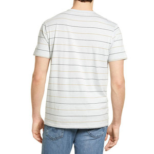 เสื้อยืดผู้ชายลายทางแขนสั้นสีพื้น - Product Image 3