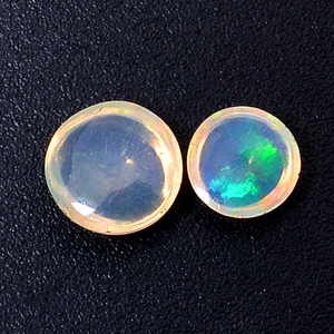 Ópalo Etíope AAA+ de 5mm-6mm, Cabujón Redondo, Ópalo Etíope Natural de Fuego de Welo, Gema Suelta con Base Plana para Joyería - Product Image 2