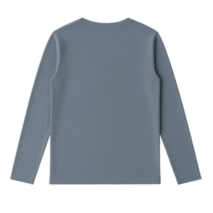 Camiseta de Manga Larga con Cuello en V para Mujer, Color Gris Oscuro, 100% Algodón Orgánico de Lujo, Preencogido, Certificado GOTS, Ajuste Clásico, Suave y Premium - Product Image 2