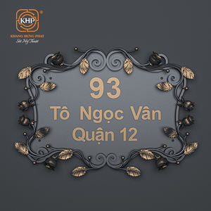 Numéro de maison en fer forgé de haute qualité KHP, galvanisé, enduit de poudre, durable, à fixation murale pour hôtel au Vietnam. - Product Image 6