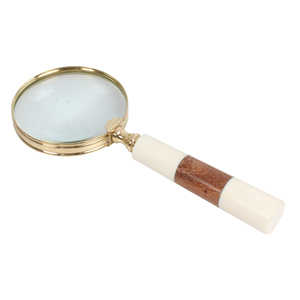 Loupe de forme et de conception uniques Loupe en laiton pur avec poignée en bois et acrylique - Product Image 1