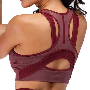 Sujetador deportivo de alta calidad para mujer, transpirable, para uso en exteriores, con logotipo frontal en stock a la venta - Product Image 5