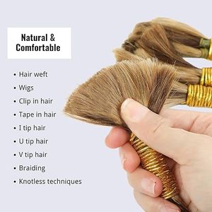 วิกต่อผมมนุษย์สำหรับผู้หญิงผมต่อแบบไม่ผ่านกระบวนการผมสีดำสำหรับคนทำ100% - Product Image 3