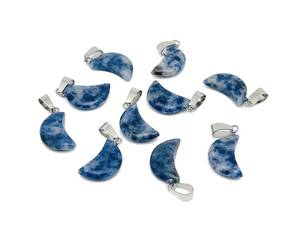 Sodalite Lune Pendentif Lune Boucle D'oreille Cristaux De Cristal Guérison Fabrication De Bijoux Fournitures 925 En Argent Sterling À La Main Bijoux Cadeau - Product Image 3