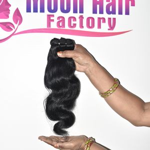 Extensiones de Cabello Humano de Alta Calidad, Ondulado Natural, Color Negro, Cutícula Alineada, Cabello Indio Virgen al por Mayor, Color Negro Natural en Venta - Product Image 3