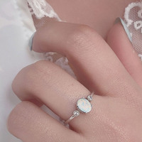 Bague en argent sterling 925 avec opale bleue pour femme, bijou à pierre ovale, faible MOQ, vente en gros
