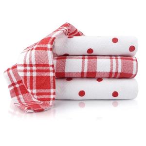 Red Checked 100% algodón orgánico al por mayor de alta calidad Gots certificado No se desvanece suave moderno mantel cocina Waffle plato toalla - Product Image 4