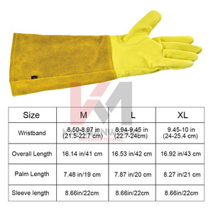 1 paire de gants de jardinage longs et résistants aux épines, gants de travail en cuir respirant avec protection du coude étendue, sécurité du travail à usage intensif - Product Image 3