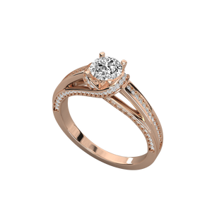 14K Gold Solitaire Round Cut Lab Grown Diamond Ladies Ring Brilliant Diamond Rings - Product Image 1