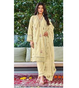 Costumes de mariage pakistanais brodés en georgette colorée de créateur Belle fête élégante et tenue occasionnelle avec Salwar - Product Image 1