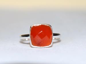Anillo de piedras preciosas de cornalina, joyería hecha a mano de Plata de Ley 925, anillo de regalo de piedra cortada Chekkar para ella - Product Image 4