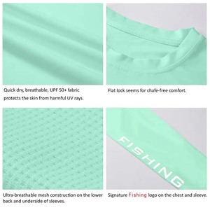 Chemises de pêche respirantes à séchage rapide UPF 50, manches longues, design personnalisé, chemise de pêche pour hommes, évacuation de l'humidité, faible MOQ - Product Image 6