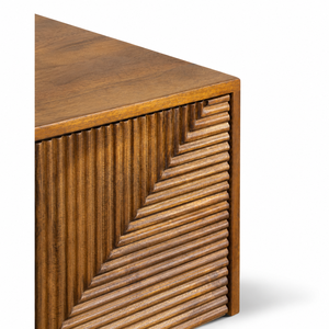 Modern Mango Wood <b>Sideboard</b> Brown Cabinet Shaker Door <b>Storage</b> Buffet 2 Drawers 10-Year Warranty for Living Room Bedroom Home - Product Image 4