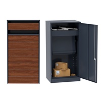Boîte aux lettres en acier galvanisé sur mesure fabriquée en Chine avec porte en bois grainé pour entrée de jardin et cour avant