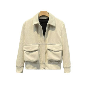 La última chaqueta de lana suave informal para hombre, ropa de calle, abrigo de bombardero, bolsillos grandes, cierre de cremallera, Poncho relleno de algodón, forro de lana estilo - Product Image 5