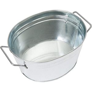 Maceta de flores ovalada de Metal galvanizado con asas, acabado plateado para jardín, granja, decoración del hogar, maceta de flores, bañera - Product Image 2