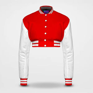 Street Wear Crop Varsity Women's <b>Jacket</b> Long <b>Sleeve</b> <b>Short</b> Length Windproof Breathable Crop Top Varsity <b>Jackets</b> - Product Image 6