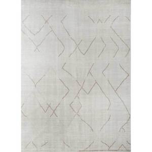 Tapis en laine noués à la main Zuri Ivory, géométriques et abstraits, pour la décoration intérieure, rectangulaires, patchwork, chambre, couloir, 9x12, faits à la main - Product Image 1