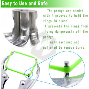 Kit de ligature orthopédique réutilisable en acier inoxydable avec pinces et 100 anneaux de castration de qualité supérieure (70 grands + 30 petits) durables pour le bétail - Product Image 4