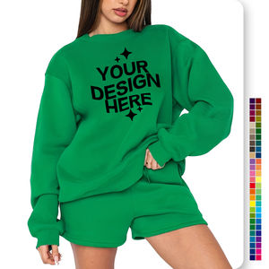 Ensembles de survêtements en polaire solide 2 pièces pour femmes d'hiver en gros 100% coton survêtement de sport personnalisable pour le jogging - Product Image 6