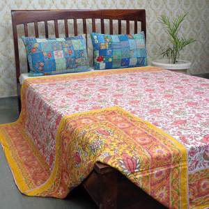 Vente chaude reine taille Dohar lit housse de couette ensemble coton biologique tissu main bloc imprimé traditionnel Rajasthani trésors - Product Image 5