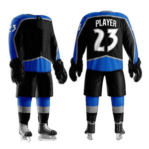 Kit d'uniforme de Hockey sur glace 100% Polyester Team Breathable Ice Hockey Set eam Uniform Sportswear Hockey Jersey Set Uniform - Product Image 1