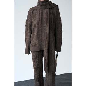 ชุดกางเกงไหมพรมคอฟฟี่เมลันจ์ - Product Image 2
