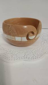 Scheepjes Yarn <b>Bowl</b> Mango Wood and Pearl One Yarn <b>Bowl</b> Handcrafted Wooden <b>Knitting</b> <b>Bowl</b> Crochet Yarn Holder Swirl Cutout Natural - Product Image 5