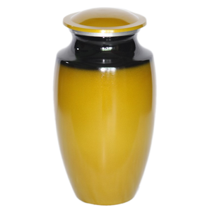 Urnas de cremación para adultos de aluminio de alta calidad con acabado de Color amarillo naranja para cenizas humanas Suministros funerarios de metal - Product Image 2