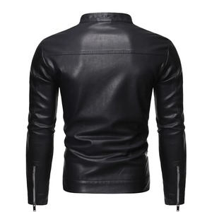 Vêtements d'hiver tendance pour hommes Blouson bombardier en toile personnalisé en cuir Style moto tendance - Product Image 5