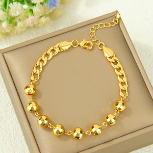 Conjunto de Collar con Cuentas de Moda Dubai 2026, Diseño Simple, Chapado en Oro de 21k, 2 Piezas, para Mujer, Joyería Punk para Fiesta - Product Image 3