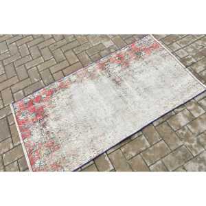 Alfombra Turca, Alfombra Pequeña de 2.6x4.9 pies, Alfombra con Borde Rojo - Product Image 2