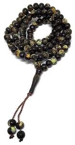 Perles de Tasbih de style vintage religieux de qualité supérieure, faites à la main, en corne véritable, avec des perles séparatrices en bois pour les prières musulmanes - Product Image 6