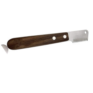 Cuchillo para pelar abrigos de acero inoxidable para perros con mango de madera, instrumento veterinario reutilizable antideslizante para el cuidado de mascotas - Product Image 1