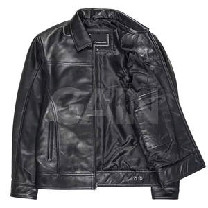 Veste en cuir pour homme, coupe ajustée, doublure épaisse, chaude, hiver, toile écologique, respirante, capuche, style décontracté, style professionnel - Product Image 3