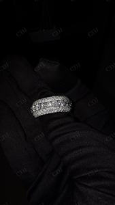 วงดนตรีฮิปฮอปโมอิสซาไนต์สำหรับงานแต่งงานที่ออกแบบได้ตามที่ต้องการดีไซน์ประณีตทองเหลืองชุบทองสำหรับทั้งชายและหญิง - Product Image 6