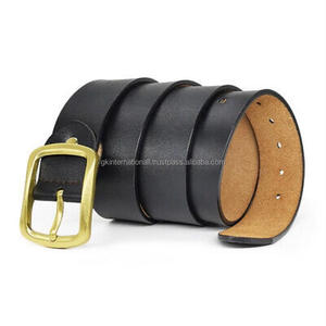 Ceinture décontractée pour hommes en cuir de vachette pleine fleur pour jeans en cuir véritable noir marron ou beige toutes tailles personnalisées - Product Image 6