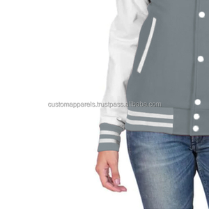 Chaqueta Varsity de Algodón Bordada para Mujer, Estilo Urbano, con Parches Personalizados y Marca - Product Image 6