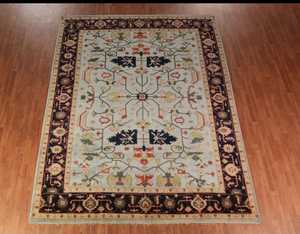 พรมขนแกะสไตล์อินเดียขนาด9x12ฟุตทำด้วยมือแบบดั้งเดิมปรับแต่งได้ปรับแต่งขนาดได้หรูหรา - Product Image 1