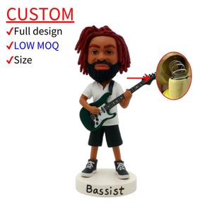 तेजी से वितरण रॉक गिटारवादक बोबलहेड हाथ से चित्रित राल संगीत संग्रहणीय बैंड प्रशंसकों के विंटेज कमरे की सजावट - Product Image 1
