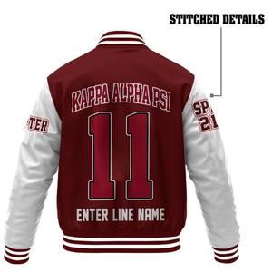 Veste brodée de fraternité à manches blanches Krimson personnalisée Cadeau de vêtements de fraternité - Product Image 2